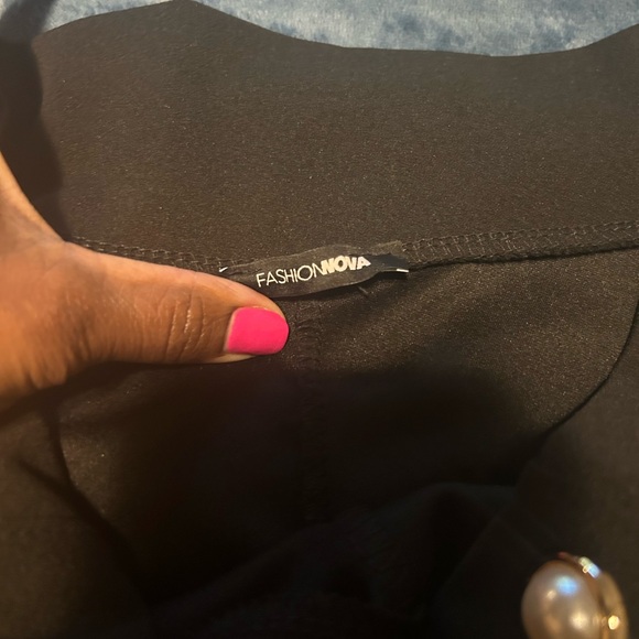 Black Pants with Gold Button Accents - Picture 2 of 4